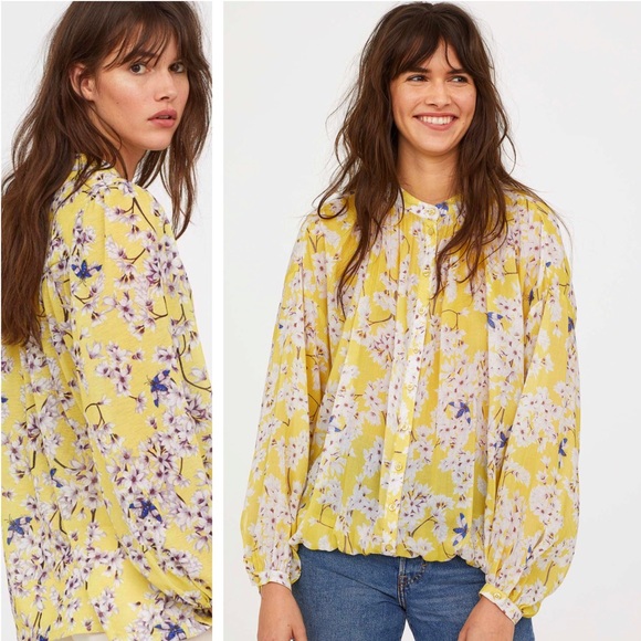 H&M Tops - Ann Glover x H&M Botanical Insect Blouse